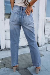 Sky Blue Straight Leg Jeans