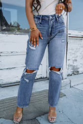 Sky Blue Straight Leg Jeans