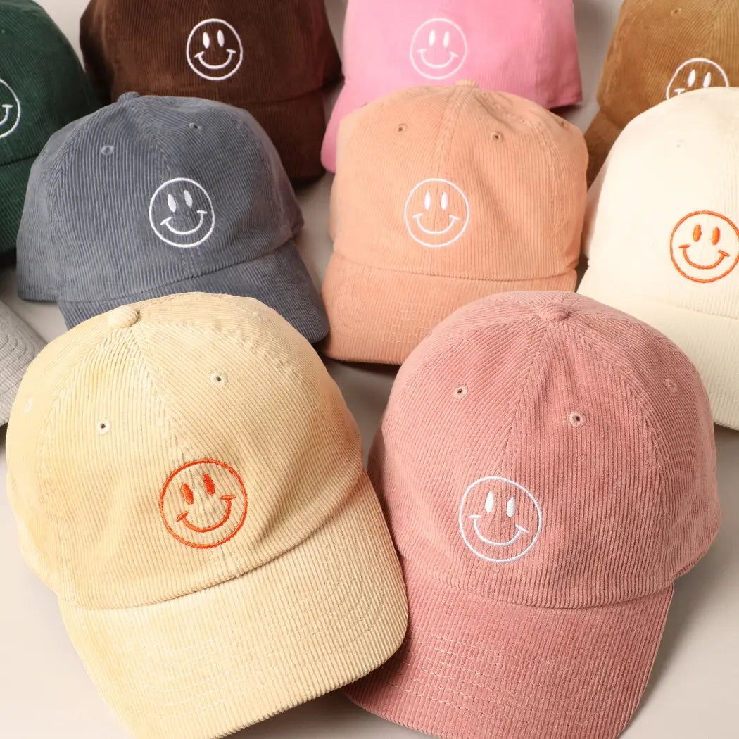 Corduroy Smiley Face Hat